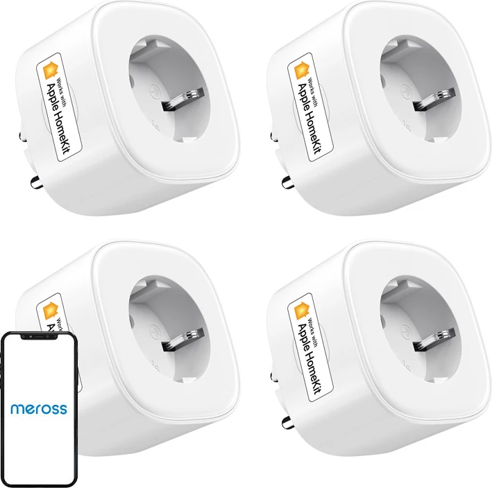 Prizë e mençur Meross MSS210HKQUA-EU, set prej 4 copë, Wi-Fi, Apple HomeKit, Alexa, Google Home, e bardhë