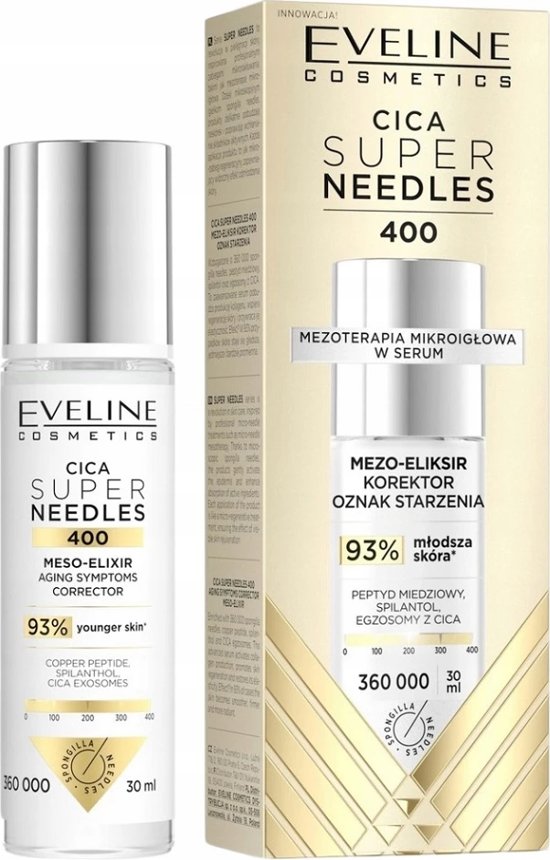 Serum anti-plakje për femra Eveline Cosmetics Cica Super Needles 400 Micro-Needle Anti-Aging Corrector, 30ml