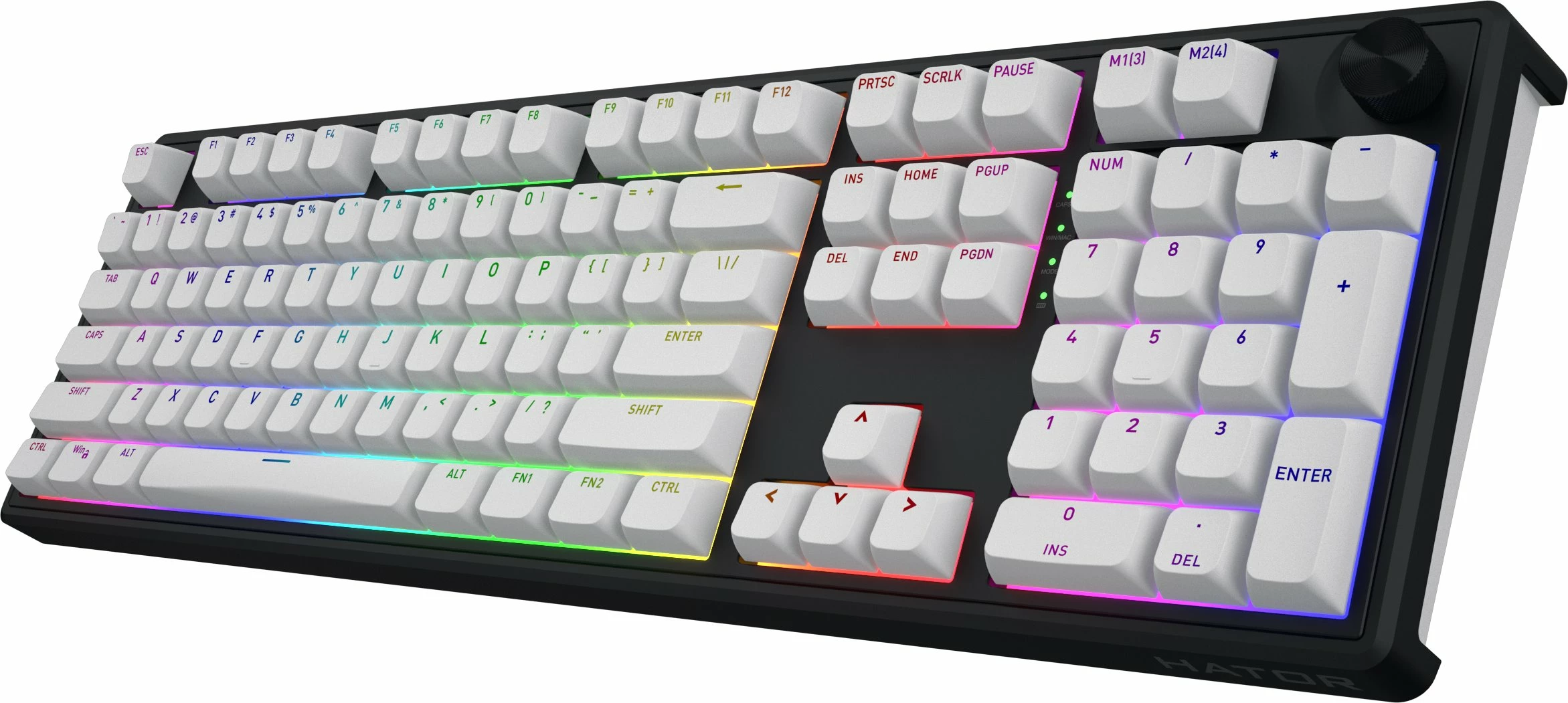 Tastierë mekanike wireless Hator Skyfall 100 HTK3100, Aurum Lemon Linear, RGB, US layout, 100%, e bardhë
