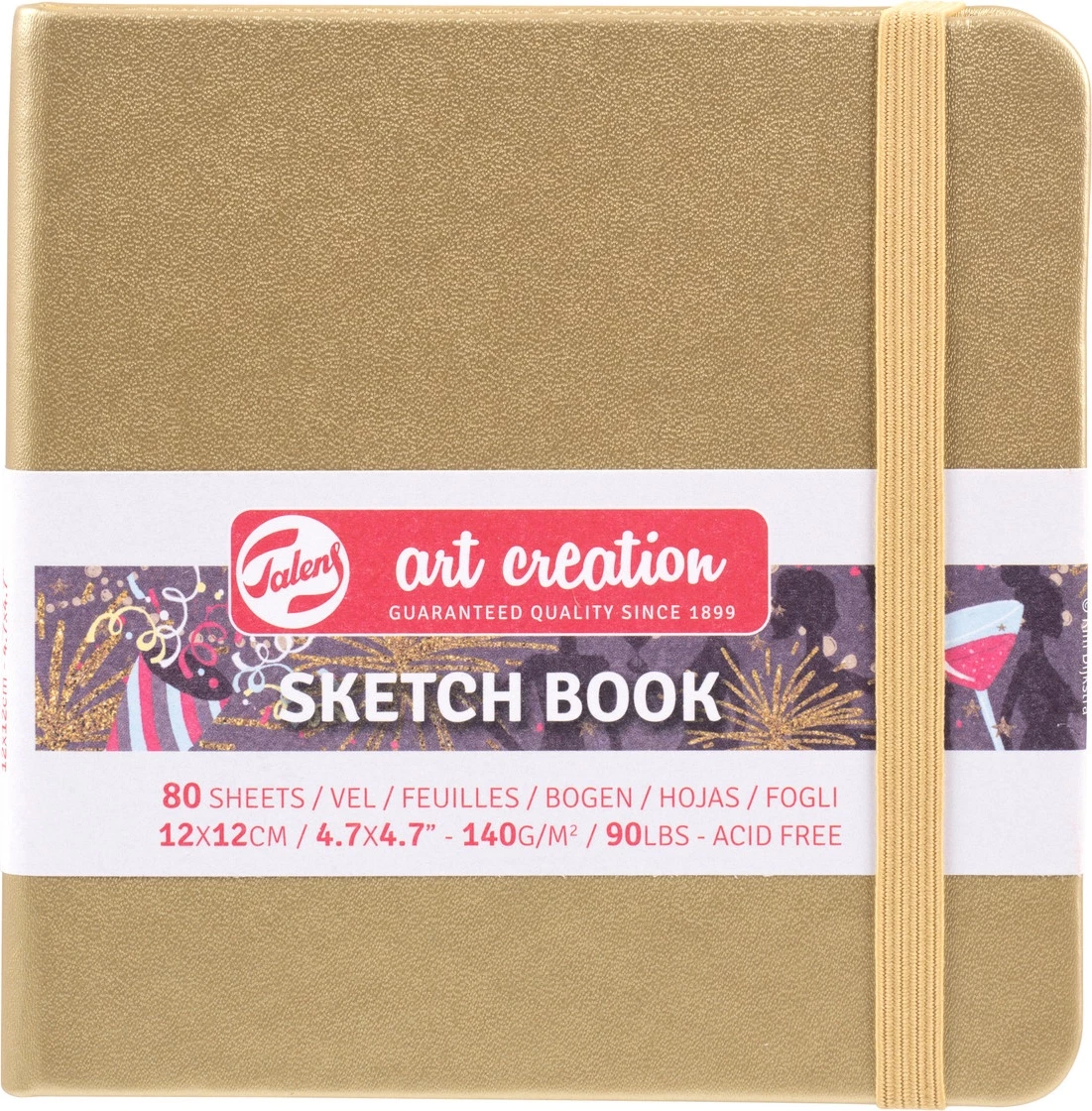 Talens Art Creation Sketch Book – Gold Edition (12 × 12 cm)