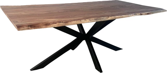 Tavolinë Miles, dru akacie, këmbë metali, 180x90x76cm