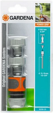Set lidhës për çezmë GARDENA Power Grip, 3/4", portokalli/çelik inox