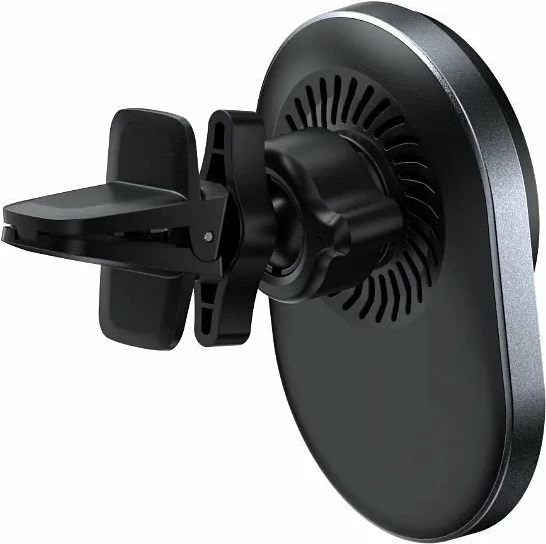 Mbajtës magnetik për celular Quik QM-900, karikim wireless Qi2 15W, montim në grilë ventilimi, i zi, set