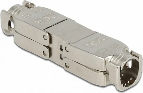 Kupler për kabllo rrjeti DeLOCK Cat6a STP, 2x LSA, toolfree, argjendtë