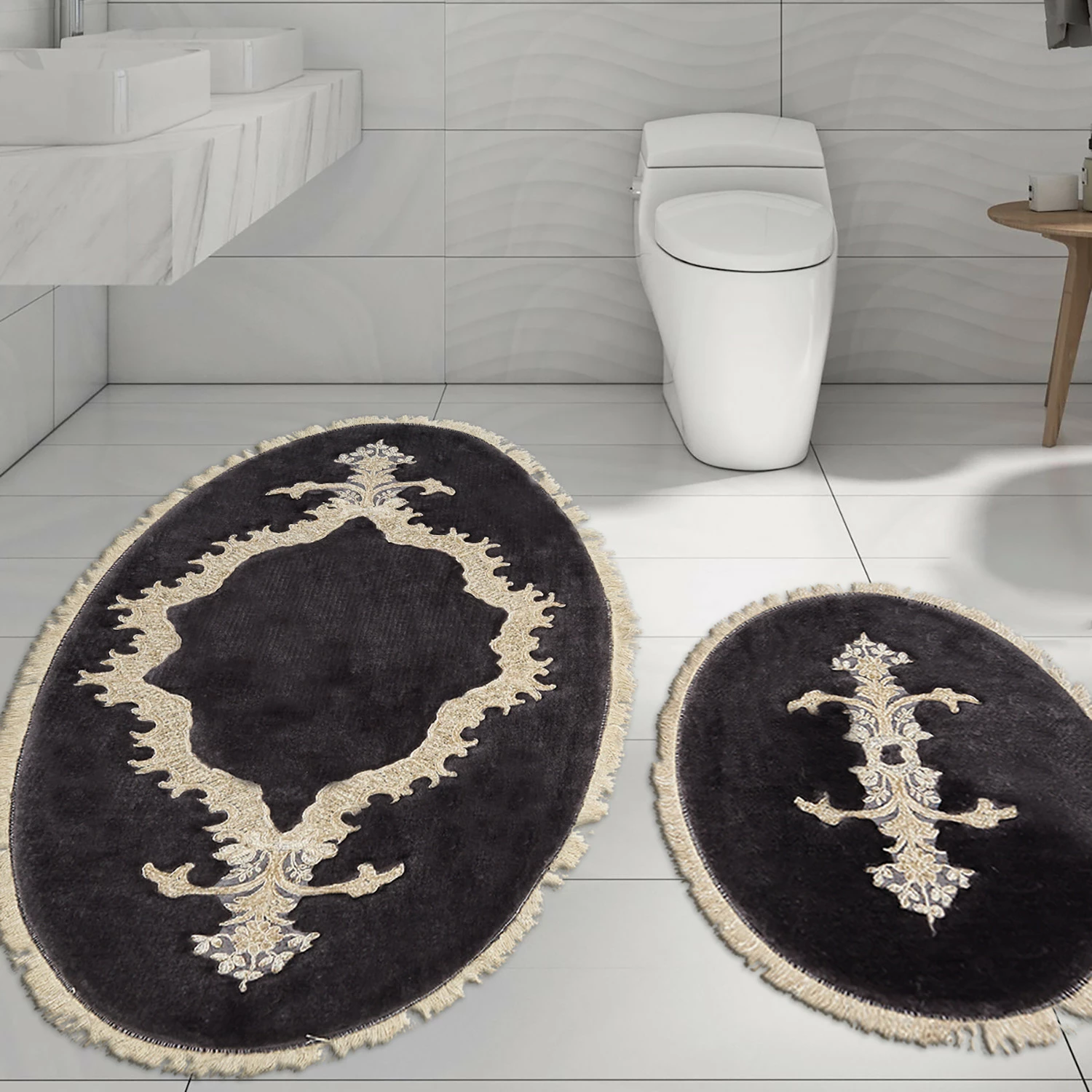 Set tapetash për banjo (2 copë), Mijölnir, Alne4655, ngjyrë antracit