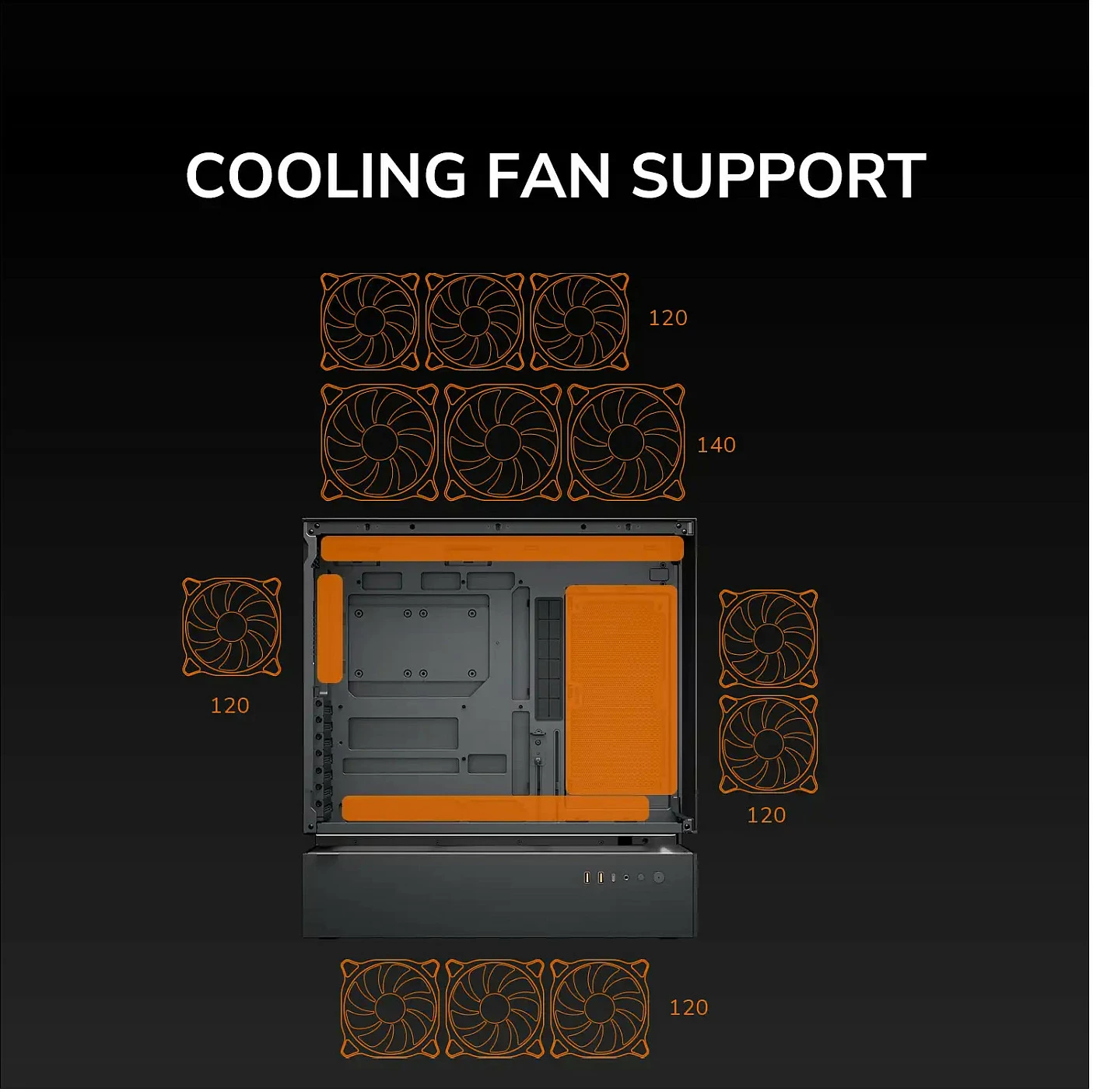 Kasë COUGAR CFV235 Midi Tower, ARGB, xham, ATX/micro ATX/Mini-ITX, e zezë
