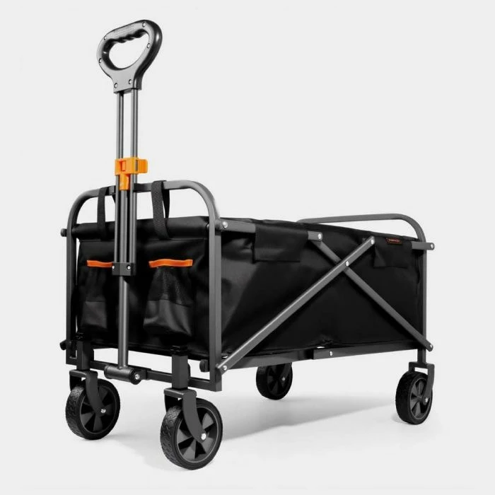Karrocë palosëse transporti VONHAUS 3519036, 70L, deri 100 kg, 4 rrota 360°, e papërshkueshme nga uji, e zezë