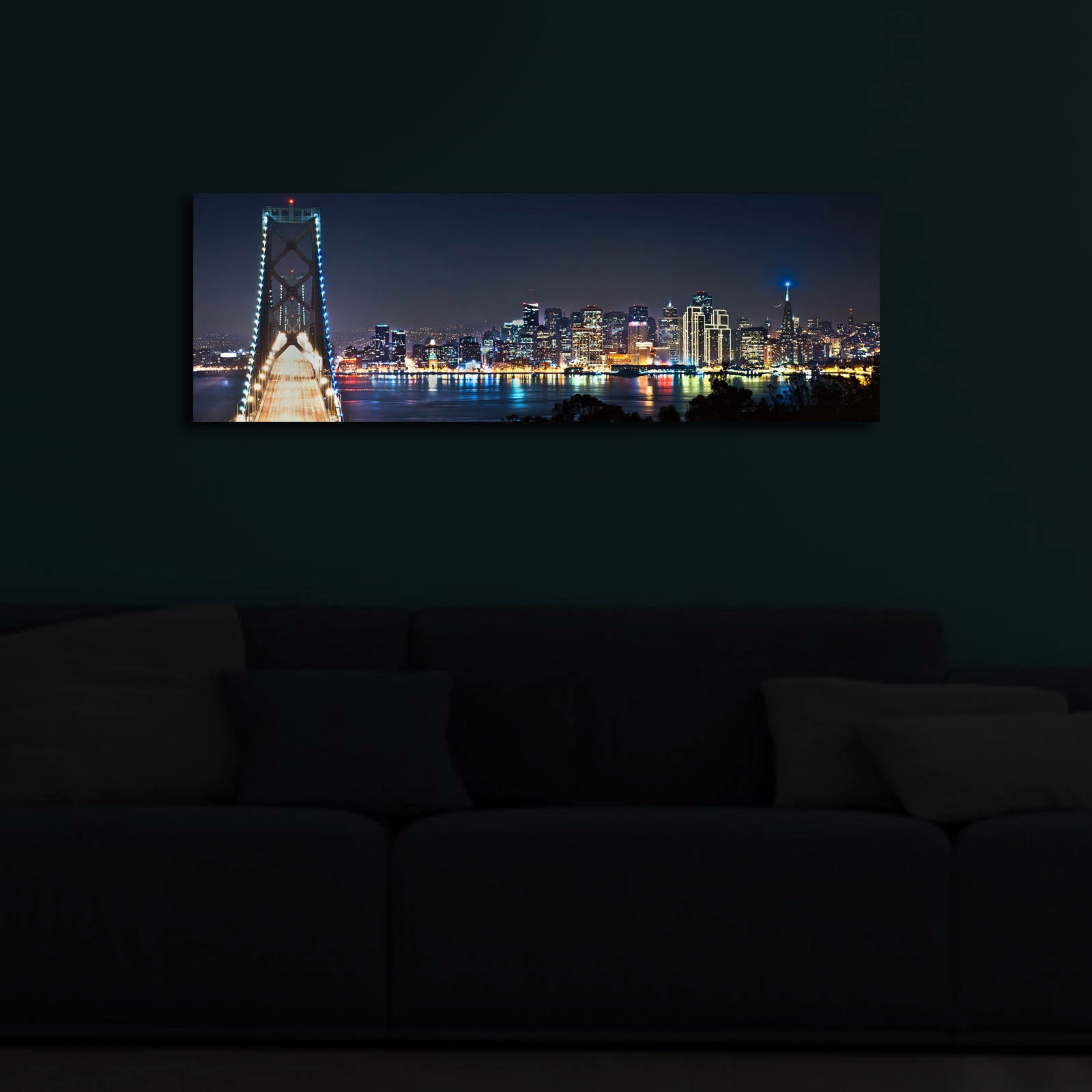 Pikturë dekorative me drita LED, shumëngjyrëshe, 30x90cm, 3090İACT-37