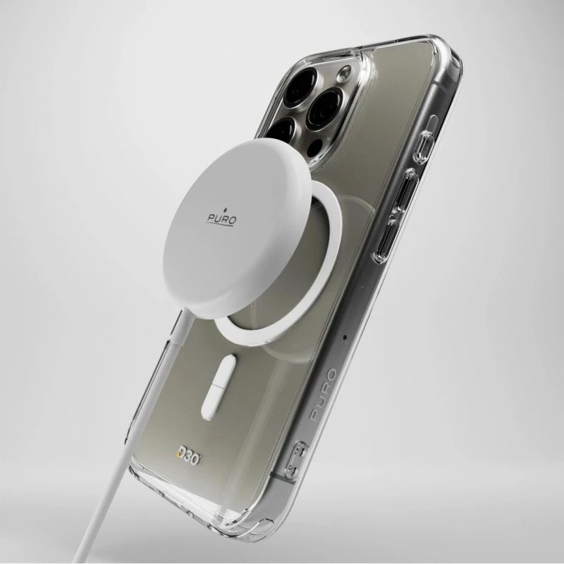 Mbrojtëse silikoni Puro Impact Clear D3O MagSafe për iPhone 16 Pro Max, transparente