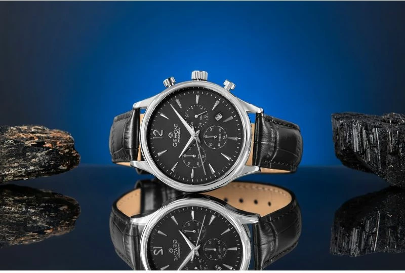 Orë dore për meshkuj Giewont, e zezë/argjendtë