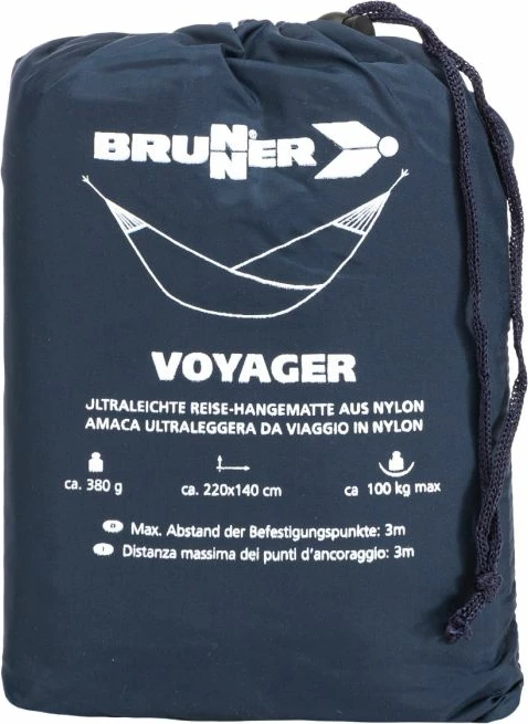 Hamak udhëtimi BRUNNER Voyager 0414009N, 100 kg, 380 g, me çantë bartëse, blu e errët