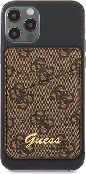 Mbështjellës Guess Wallet Card Slot GUWMS4GTLBR me MagSafe, kafe