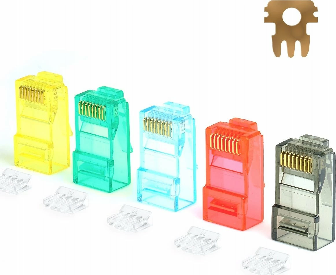 Konektor RJ45 UTP Cat.6 NetRack, ngjyra miks, paketim 100 copë