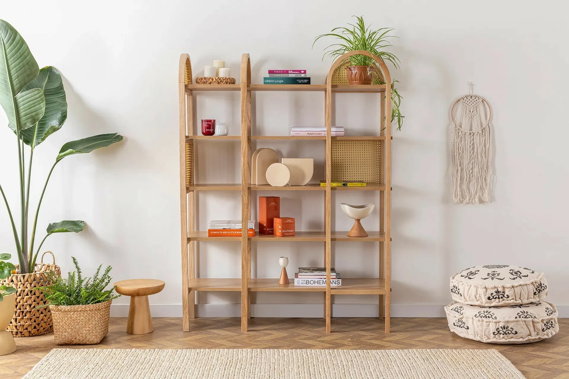 Raft librash Hanah Home, Nala 120, ngjyrë natyrale