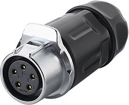 Konektor industrial GoodConnections S1, Power 5-Pin, M20, zi/argjendtë