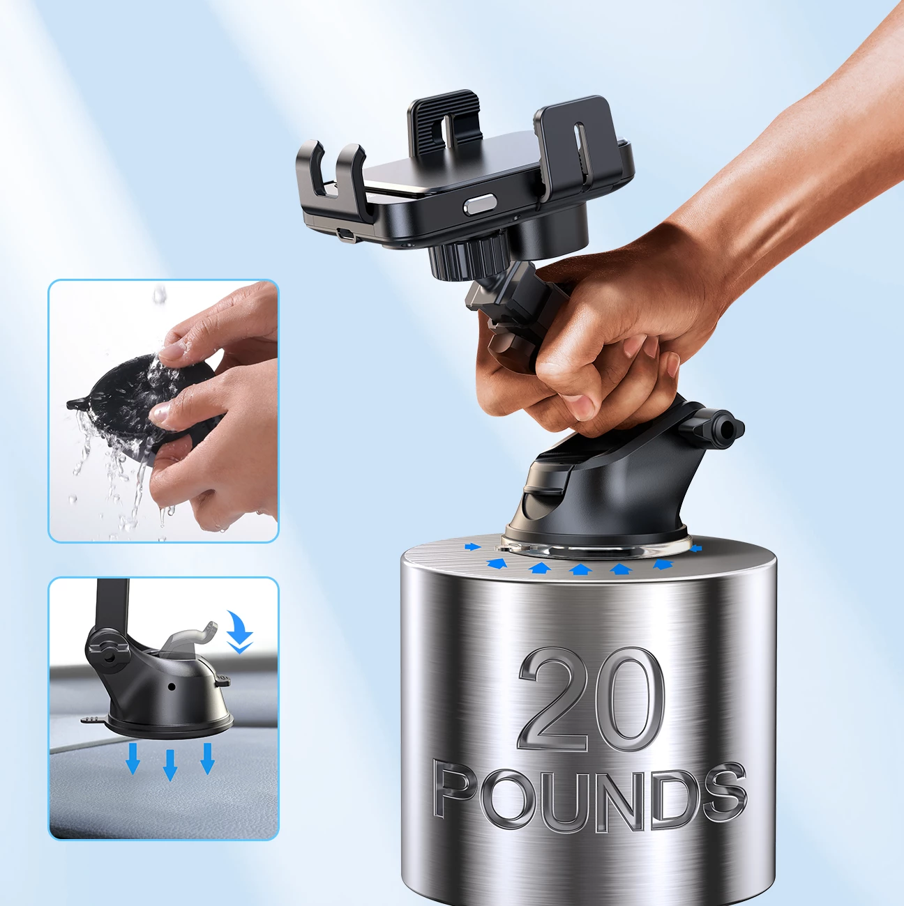 Mbajtës elektrik telefoni Joyroom JR-ZS219 me karikues wireless 15W, i zi