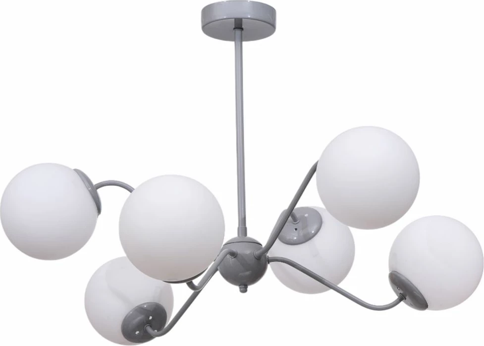 Lluster Opviq, 8987-7, metal dhe xham, i bardhë/gri