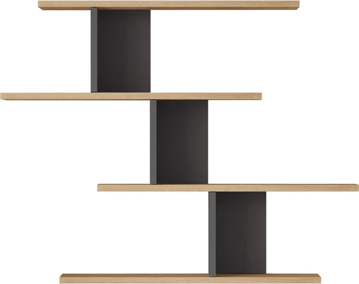 Raft muri Zaka, dizajn modern, ngjyrë natyrale-antracit, 98.7x14.5x78cm