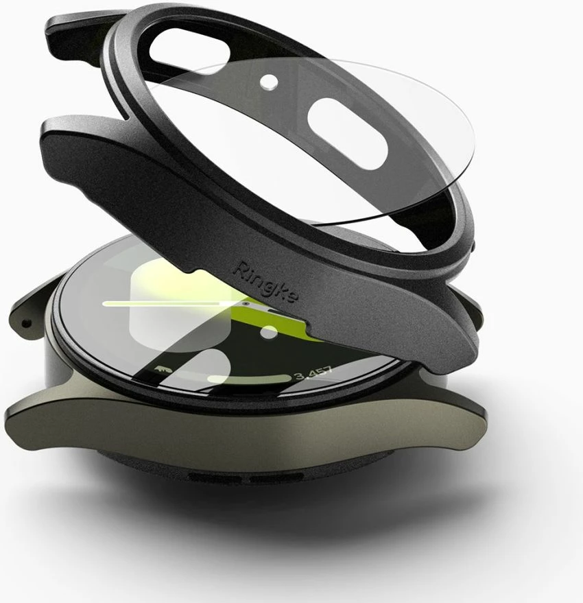 Mbështjellës + xham i temperuar Ringke për Samsung Galaxy Watch 7 44mm, Zi, set