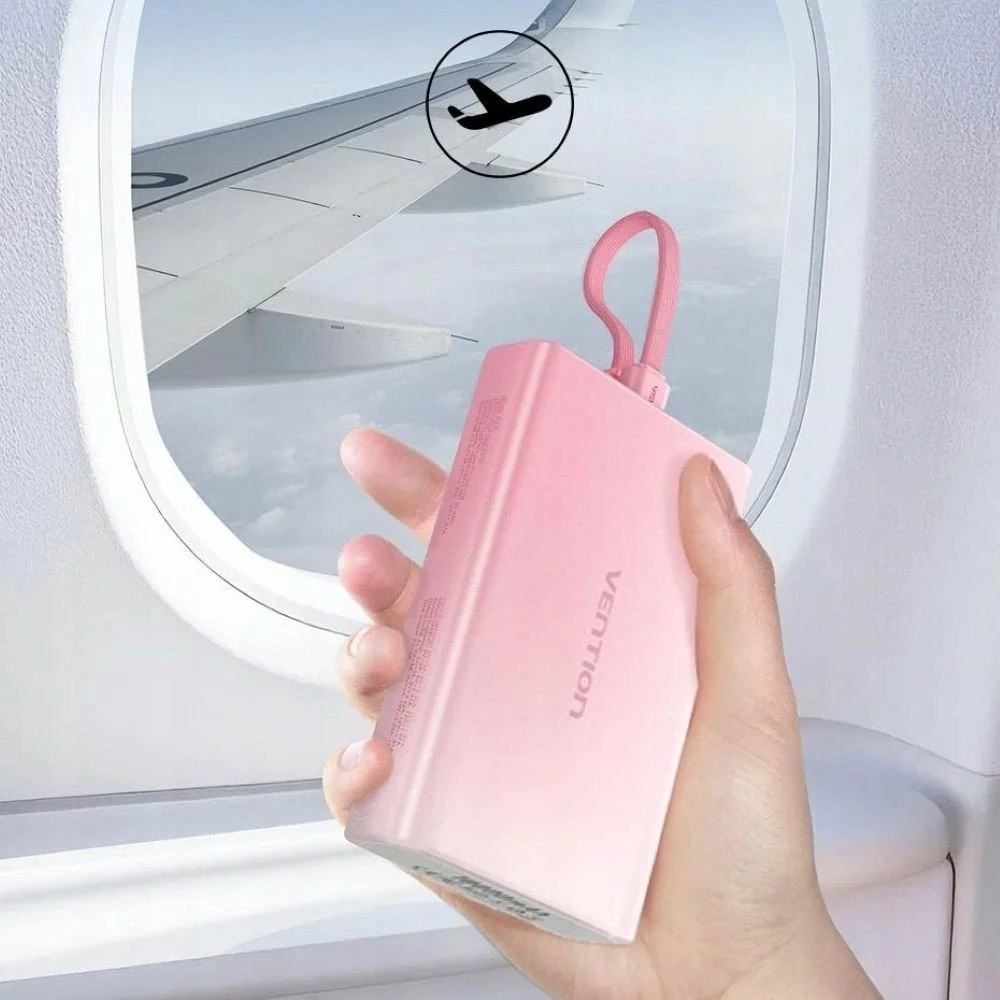 Powerbank Vention FHZJ0 10000mAh 22.5W me display, kafe (bakër)