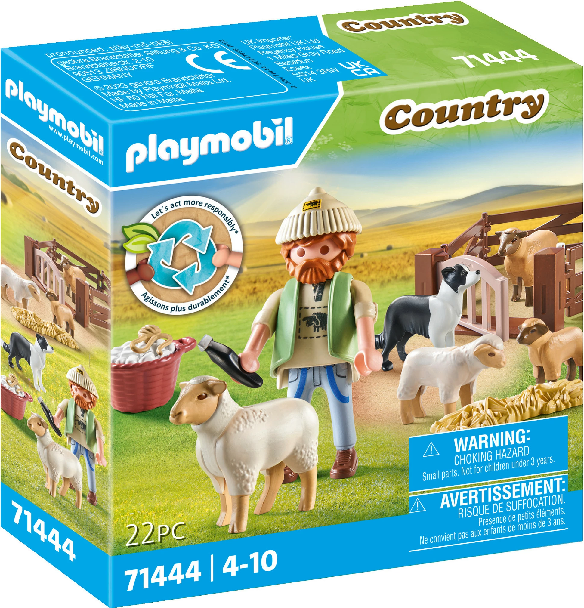 Set figure lodër Playmobil Country 71444, bari i ri me dele, 22 pjesë, 4-10 vjeç, multikolor