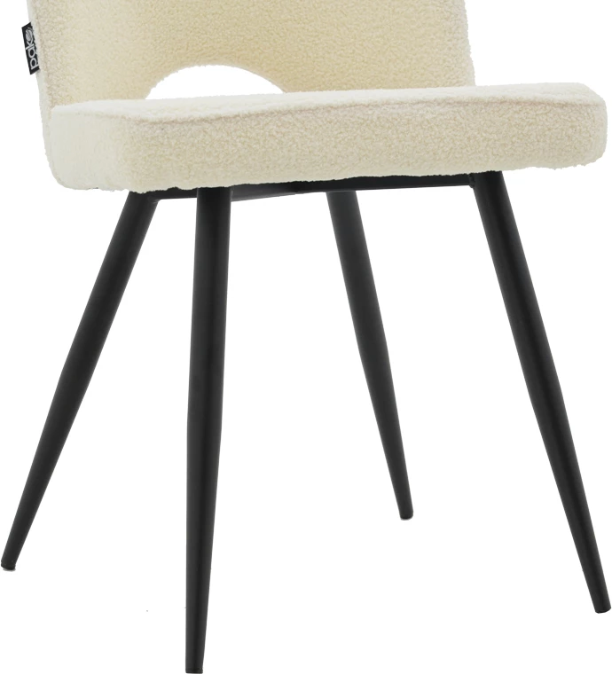 Karrige Renish bouclé, këmbë metalike të zeza, 61x47x91.5cm