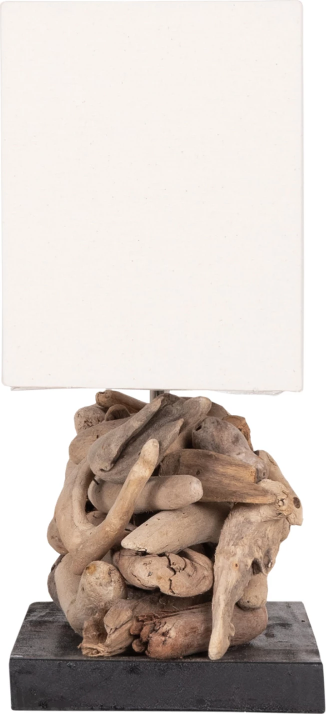 Llambë tavoline drejtkëndëshe TWIGGY, dru bregdeti, kapak i bardhë, 50x16.5x38cm