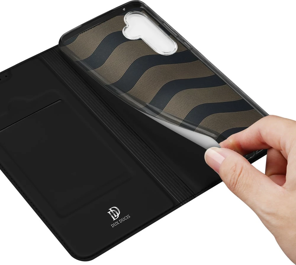 Mbështjellës Dux Ducis Skin Pro për Samsung Galaxy A55 5G, me kapak dhe xhep për kartela, i zi