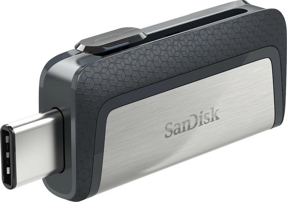 USB flash SanDisk Ultra Dual Drive, 128GB, USB Type-A/Type-C, e zezë/argjendtë