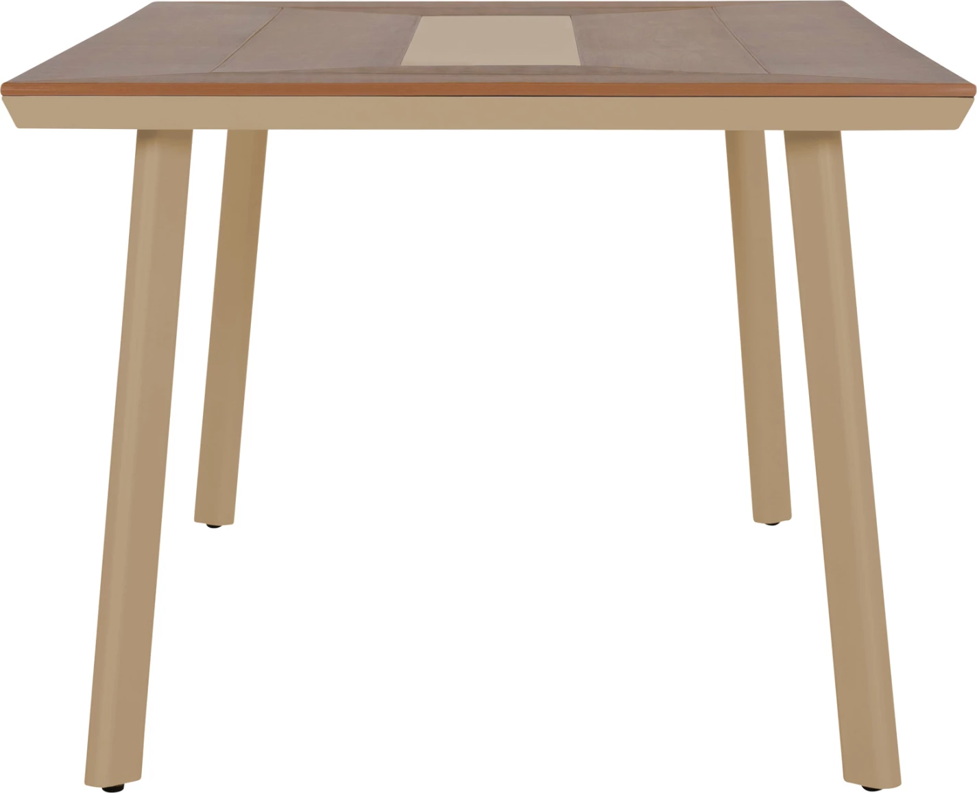 Tavolinë ngrënieje për jashtë, alumin, ngjyrë kapuçino, sipërfaqe polywood, 200x100x75cm