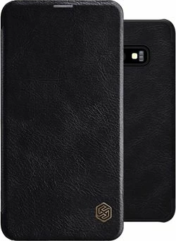 Mbështjellës flip Nillkin QIN për Huawei P40 Pro, lëkurë e vërtetë, funksion stand, e zezë