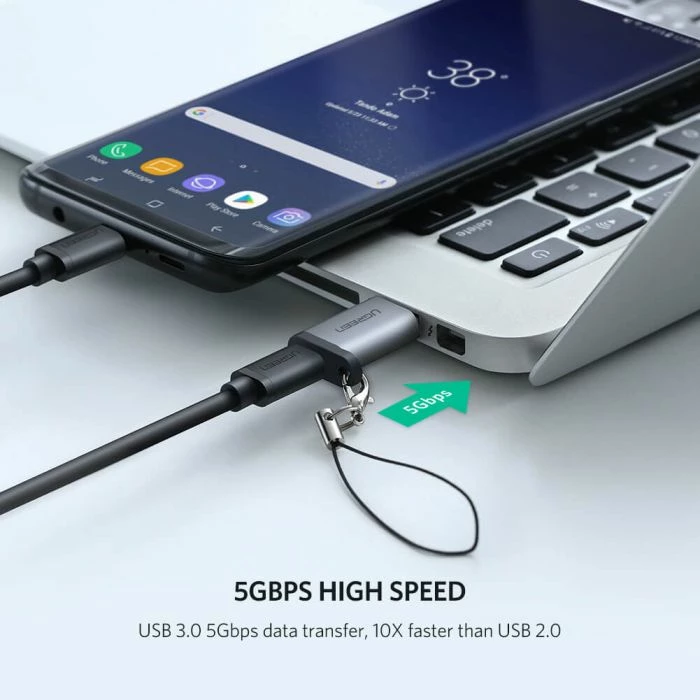 Adapter UGREEN 50533 USB 3.0-A (M) në USB-C (F) 5Gbps, gri, blister