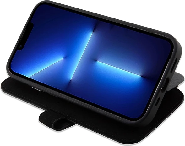 Mbështjellës BMW BMBKP14X22RDPK për iPhone 14 Pro Max 6.7", lëkurë, e zezë, bookcase