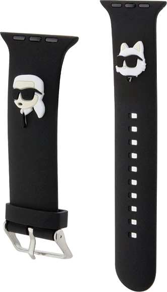 Rrip Apple Watch Karl Lagerfeld 3D Rubber Karl&Choupette Head, silikon, i zi, 38/40/41mm