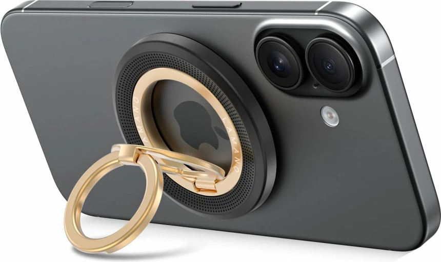 Mbajtës magnetik MagSafe për celular Tech-Protect MMR700 Lamano, rrotullim 360°, unazë me funksion stand, zi/ari, 1 copë