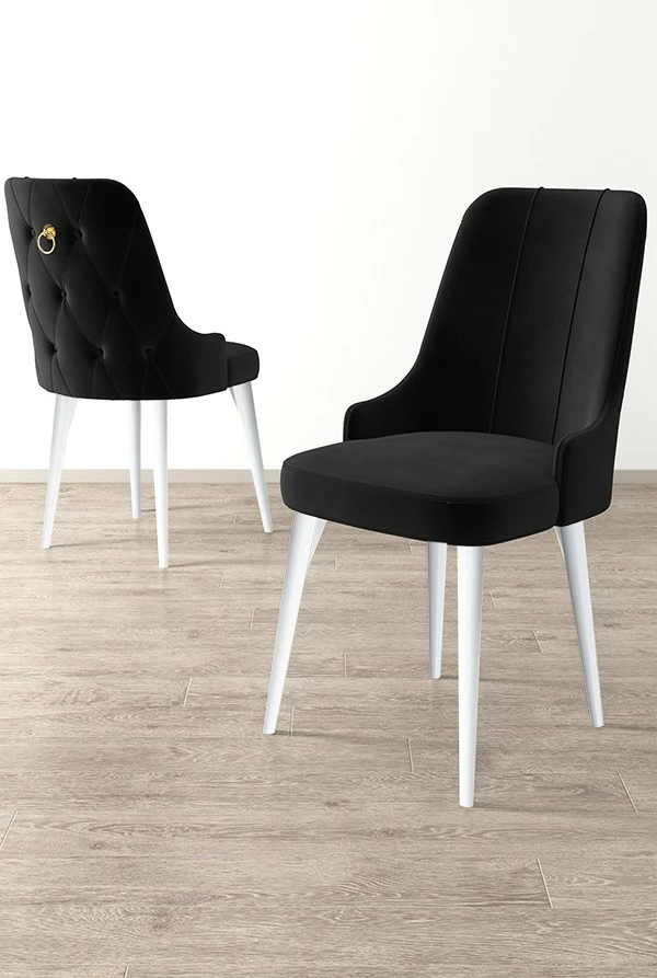 Set karrigesh (2 copë), Hanah Home Newa, e zezë dhe e bardhë