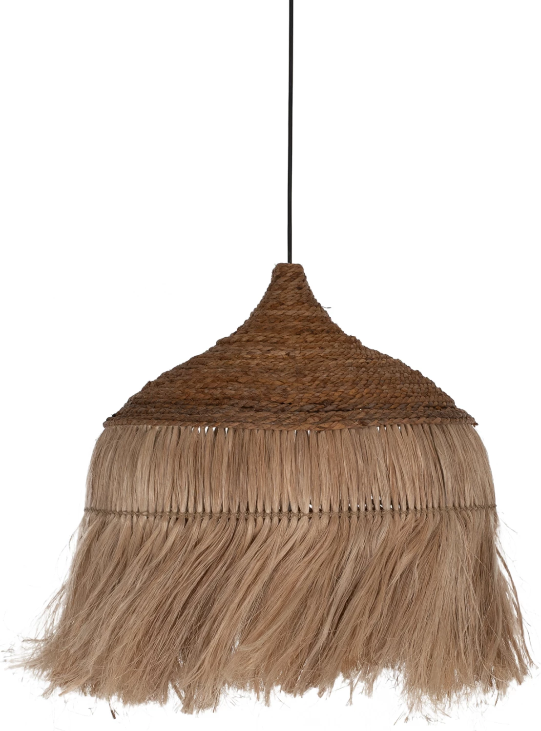 Llambë tavanore me thekë, fibra abaka dhe litar, ngjyrë natyrale, 50x50x50Hcm, FH7754