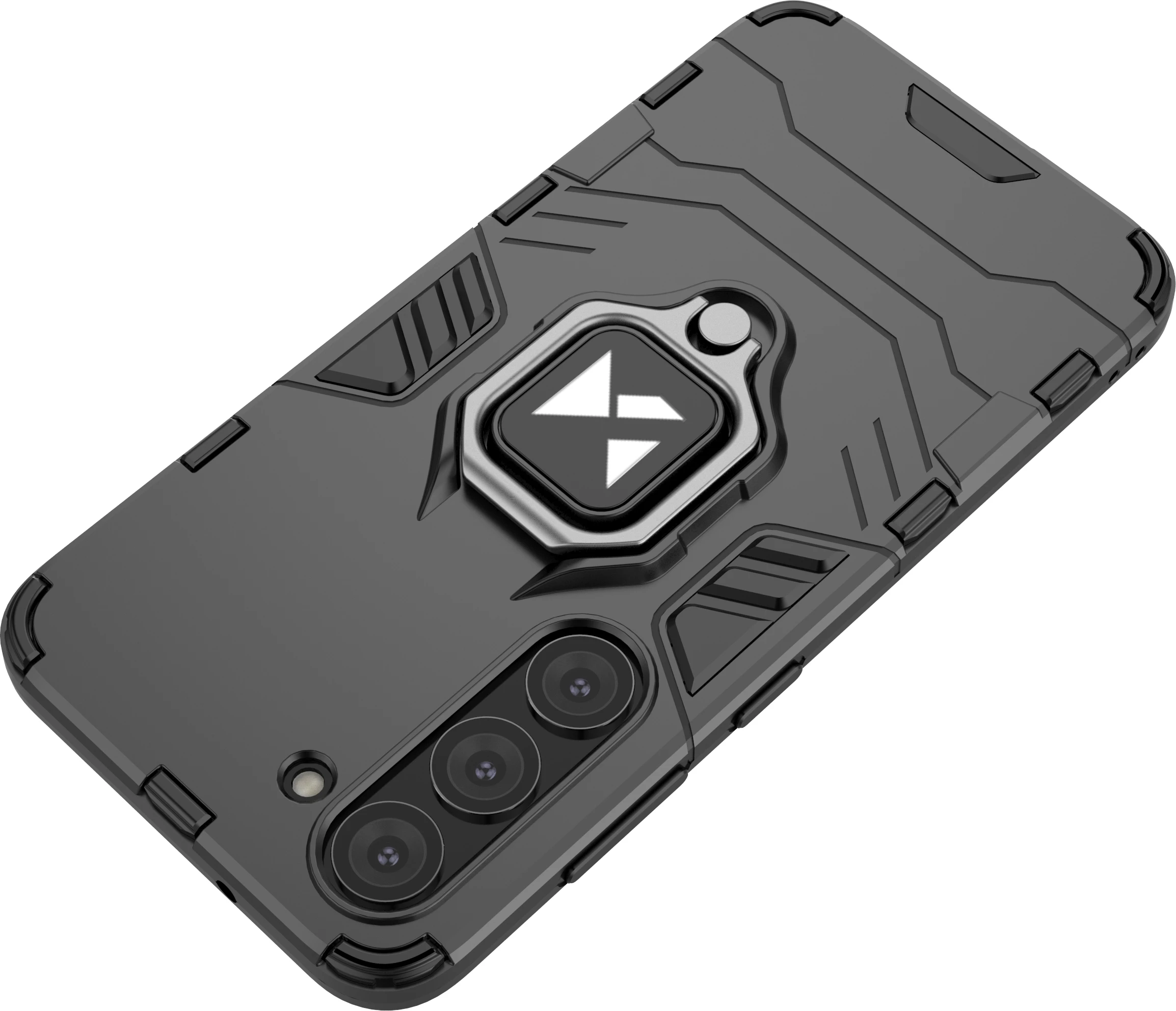 Mbështjellës Wozinsky Ring Armor për Samsung Galaxy S23, me mbajtëse unaze, i zi