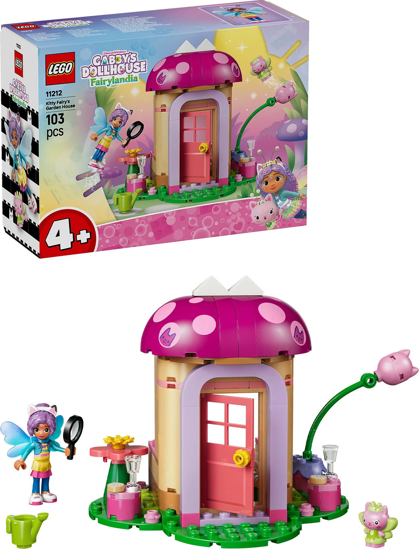 Set ndërtimi LEGO Gabby’s Dollhouse 11212 Kitty Fairy’s Garden House, 103 copë, 4+, shumëngjyrësh