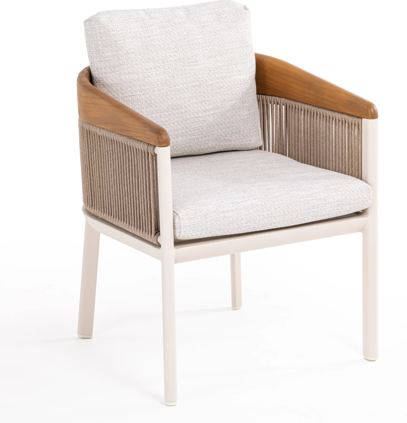 Karrige ngrënieje Ethereal, krahë, bezhë, krem, dru natyral