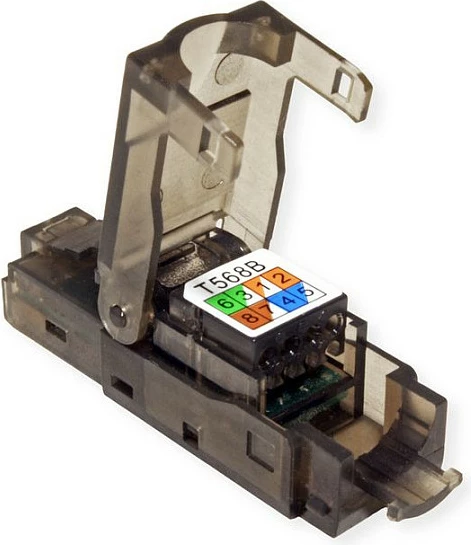 Konektor RJ45 VALUE 26.99.0372, Cat6a UTP, AWG26, 50 copë, zi/transparent
