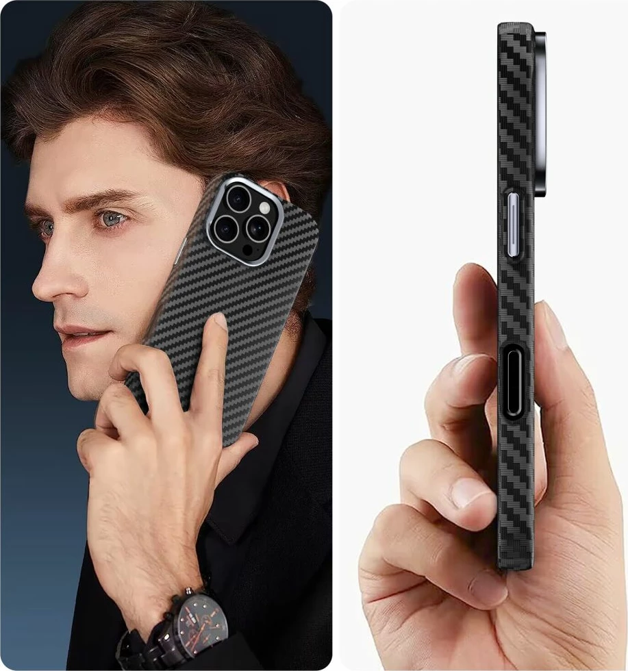 Mbështjellës Tech-Protect Ion Carbon MagSafe për iPhone 16e, Gri