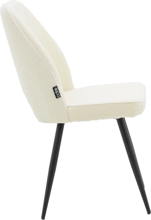 Karrige Renish bouclé, këmbë metalike të zeza, 61x47x91.5cm