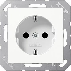Prizë muri Jung A 1520 WW, Type F (Schuko), 16A 250V, e bardhë
