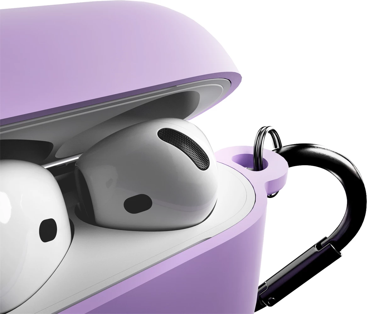 Mbështjellës silikoni Puro Icon për AirPods 4 me karabiner, vjollcë