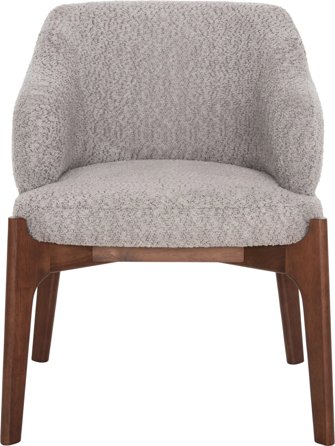 Karrige për ngrënie ABAI FH9971.03, dru gome, ngjyrë arre, pëlhurë boucle, gri e lehtë, 65x63x79 cm, set prej 2 copash