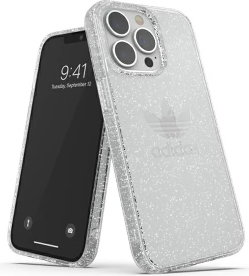 Mbështjellës Adidas OR për iPhone 13 Pro / 13 6.1", Glitter, Transparent, Silver