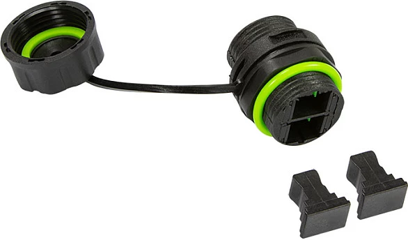 Konektor fibër optike LogiLink Duplex SC, outdoor, me kapak pluhuri, i zi/jeshil