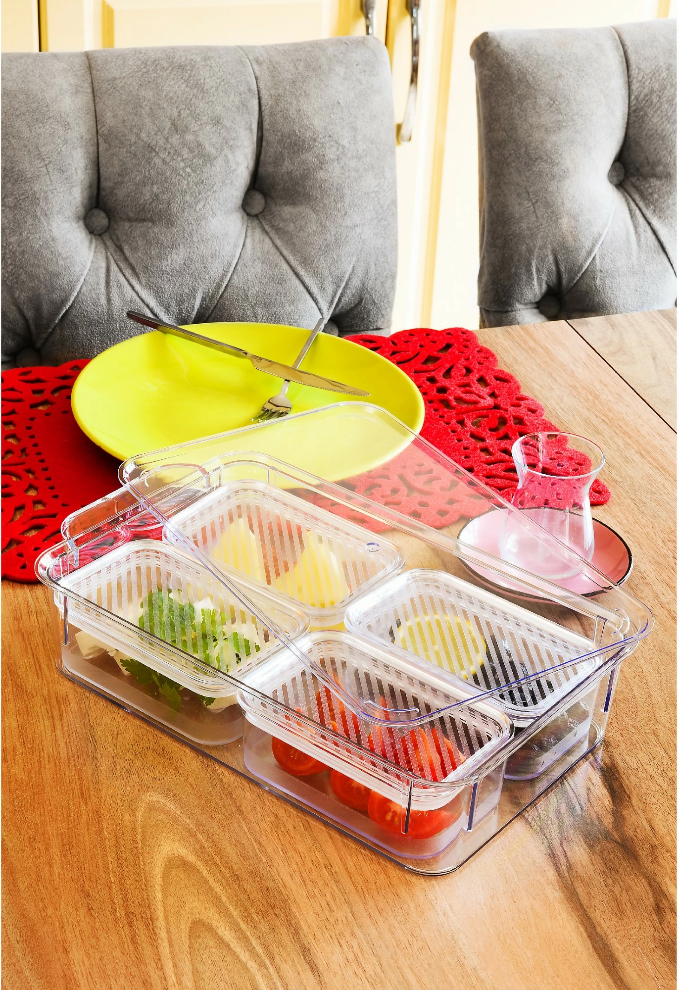 Set mëngjesi Hermia FR178, 5 pjesë, transparent