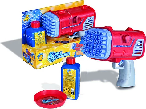 Pistoletë flluskash PUSTEFIX Bubble Bazooka, 36 gryka, LED, 250 ml, blu/kuqe